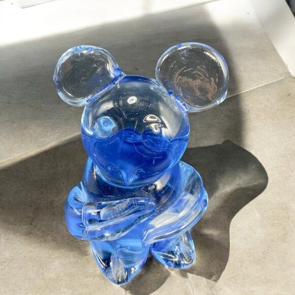 1980s Blue Glass Koala Bear Figurine Paperweight Glassware Whimsical Figure - Picture 2 of 10